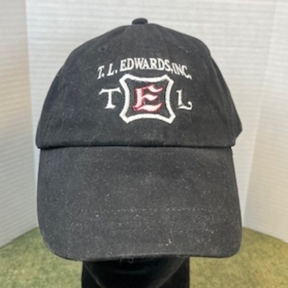 TL Edwards Inc Embroidered Black Baseball Cap Anvil Cotton‎ Adjustable